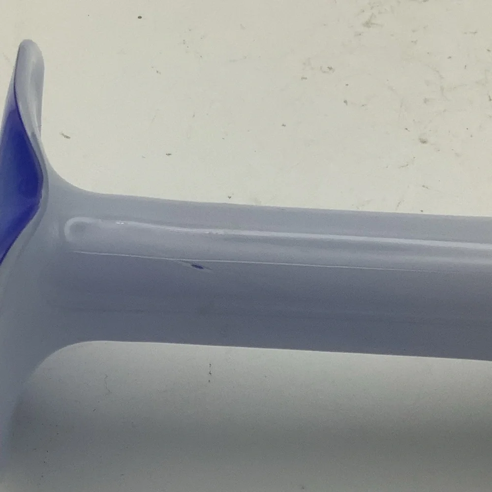 Elegant Art Glass Bud Vase in Blue and White
